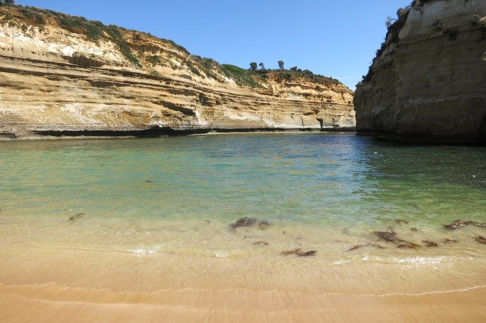 Plage presque privée où l'on a trempé les pieds