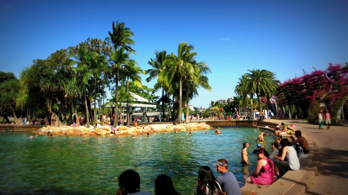 La plage artificielle de South Bank, véritable aubaine quand il fait 40° degrés dehors 